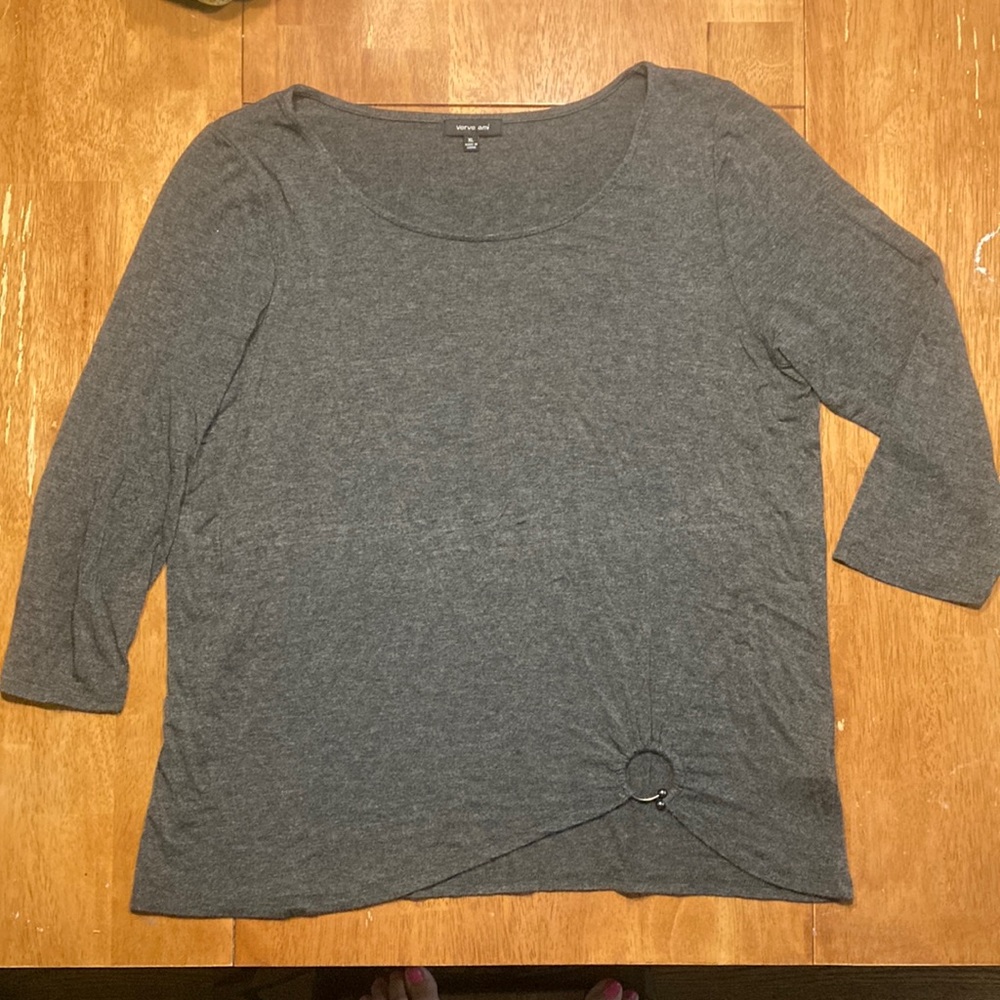 Verve ami gray 3/4 sleeve shirt size XL